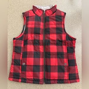 Red and Black Buffalo Plaid Puffer Vest